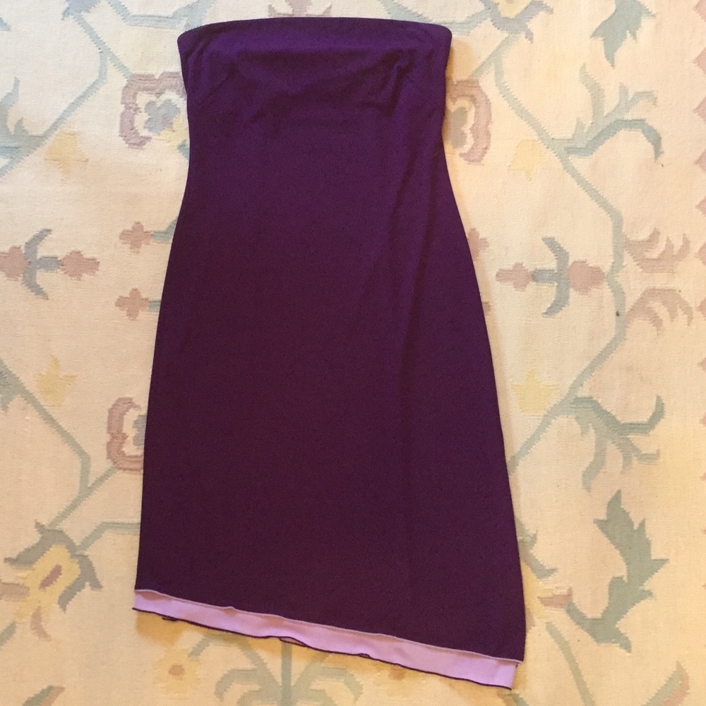 Cute asymmetrical purple strapless Express dress